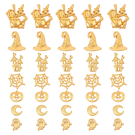 Halloween Theme, Alloy Cabochons, for UV Resin Filler, Epoxy Resin Jewelry Making, Mixed Shapes