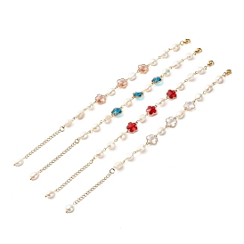 Bracelet à maillons en verre fleur de prunier pour fille femme, bracelet de perles de perles naturelles, or