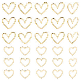 40шт 2 латунные соединительные кольца, сердце