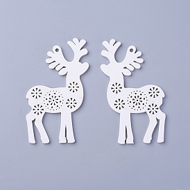 Poplar Wood Pendants, Dyed, Christmas Reindeer/Stag