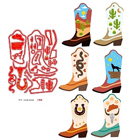 Pochoirs de découpe en acier au carbone pour bottes de cowboy bohème, pour scrapbooking diy, album photo, carte de papier gaufrage décoratif