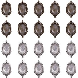 Сделай сам выводы кулона, с подвесными кабошонами из тибетского стиля и прозрачным овальным стеклянным кабошоном