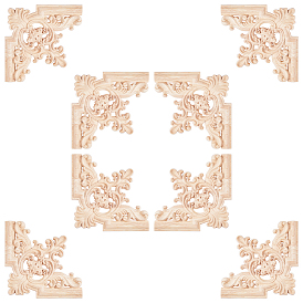 Резной деревянный центральный цветок, длинная аппликация