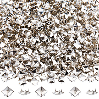 500шт. латунные шпильки и заклепки, для поделки из кожи, квадратный