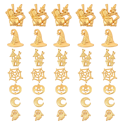 Halloween Theme, Alloy Cabochons, for UV Resin Filler, Epoxy Resin Jewelry Making, Mixed Shapes