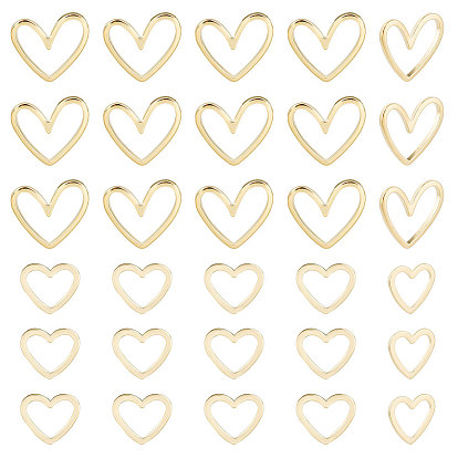 40шт 2 латунные соединительные кольца, сердце