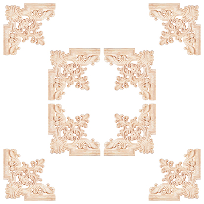 Резной деревянный центральный цветок, длинная аппликация