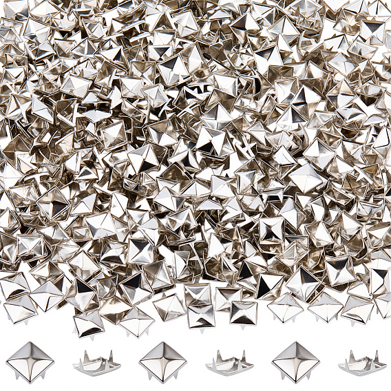 500шт. латунные шпильки и заклепки, для поделки из кожи, квадратный