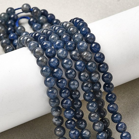 Натуральные сапфировые бисерные пряди, круглые