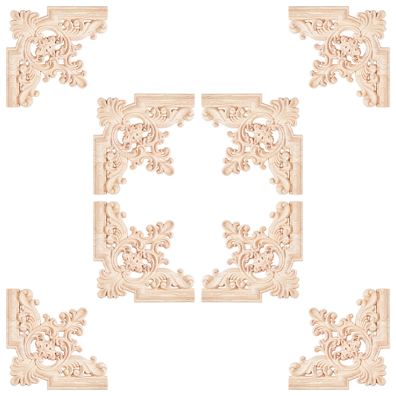 Резной деревянный центральный цветок, длинная аппликация