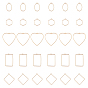 30Pcs 5 Style Brass Pendants, Teardrop & Rectangle & Heart & Rhombus & Hexagon
