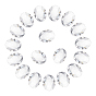 Acrylic Rhinestone Flat Back Cabochons, Faceted, Bottom Silver Plated, Oval