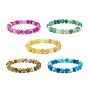Natural Agate Round Beaded Stretch Bracelet, Gemstone Jewelry for Women