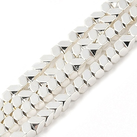 Electroplated Synthetic Non-Magnetic Hematite Beads Strands, Faceted Cube