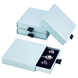 Картонные коробки для наборов ювелирных изделий, Для кольца, серьга, Ожерелье, с губкой внутри, квадратный