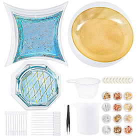 Силиконовые формы для посуды olycraft, с одноразовыми пластиковыми пипетками для переноса и латексными кроватками для пальцев, прозрачная пластиковая круглая палочка для перемешивания и УФ-гель для дизайна ногтей из фольги