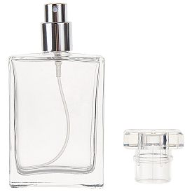 Bouteilles de parfum en verre, bouteille rechargeable d'huile essentielle, rectangle