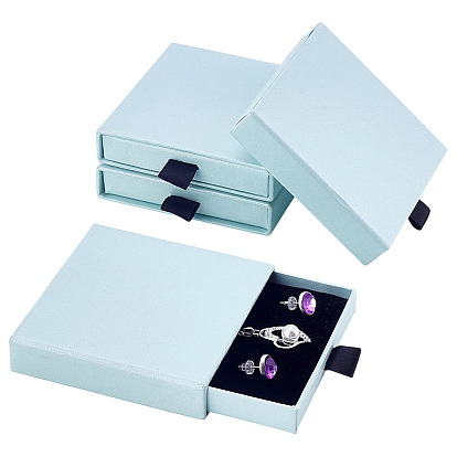 Картонные коробки для наборов ювелирных изделий, Для кольца, серьга, Ожерелье, с губкой внутри, квадратный
