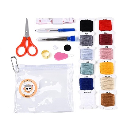 Наборы инструментов для шитья своими руками, включая поток, ножницы, правитель, Ручные вспарыватели стальных швов, простой автоматический нитевдеватель, иглы, , пластиковый пакет