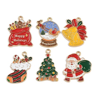 Новогодняя тема сплава эмали подвески, золотые