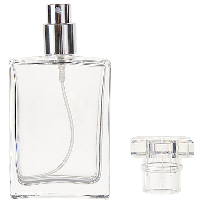 Bouteilles de parfum en verre, bouteille rechargeable d'huile essentielle, rectangle