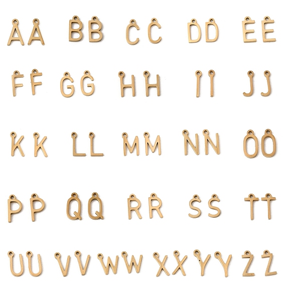 26 шт. 304 подвески из нержавеющей стали, Письмо ~ Z, ионное покрытие (ip)