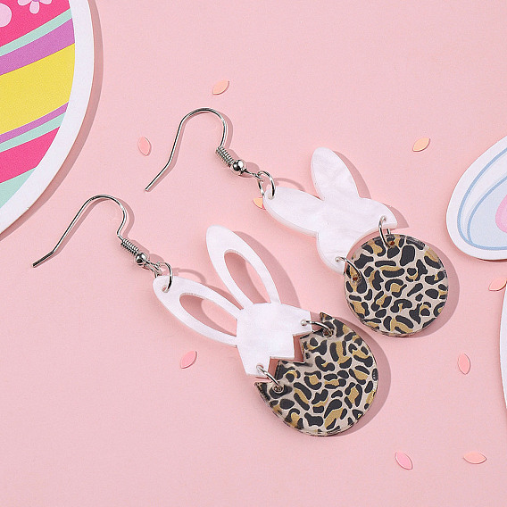 Пасхальные акриловые серьги-подвески, платина