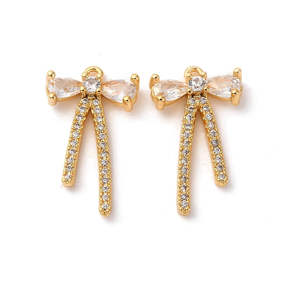 Латунные микро проложить кубического циркония подвески, бантом прелести, долговечный, без никеля 