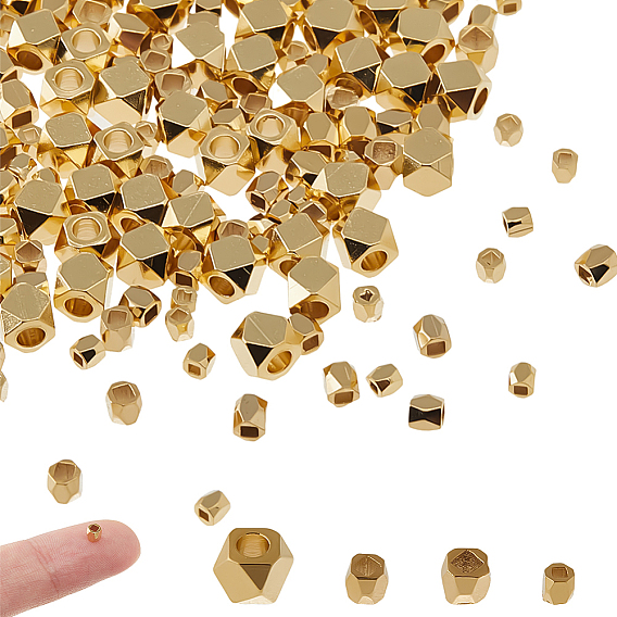 140 шт. 4 стили латунные бусины-проставки, долговечный, граненые колонки
