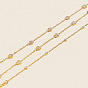 304 Stainless Steel Crystal Rhinestone Geometric Link Chain Bracelets, Golden