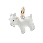 Spray Painted & Printed Brass Charms, Sheep Charms, Golden