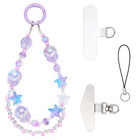 Courroies mobiles verre, avec un patch pour cordon de téléphone portable en TPU et des boucles de cordon
