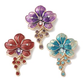 Цветочные эмалевые булавки, Броши из сплава со стразами для рюкзака