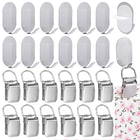 12шт. железные детские зажимы для соски, с 12шт. овальных крючков-вешалок из углеродистой стали