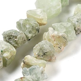Raw Rough Natural Prehnite Beads Strands, Nuggets