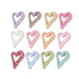 Opaque Resin Hollow Decoden Cabochons, Rose Heart