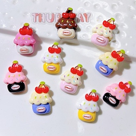 Непрозрачные кабошоны из смолы, вишневый кекс