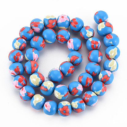 Handmade Polymer Clay Beads Strands,Round