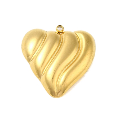 Ion Plating(IP) 304 Stainless Steel Pendants, Heart Charm