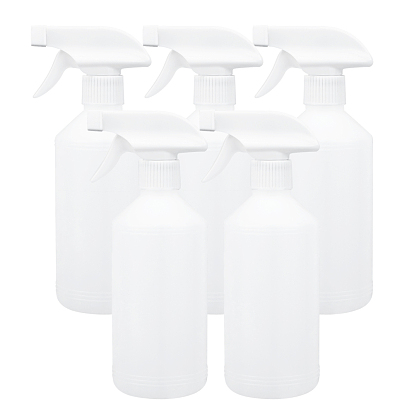 BENECREAT 500ml White Plastic Trigger Spray Bottles with Adjustable Nozzle Empty Mist Spray Bottles for Cleaning Plant Flowers Home Garden