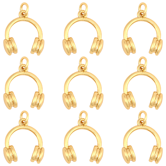 10подвески из латуни с гальваническим покрытием, с прыжковых колец, наушник, без кадмия и без свинца, долговечный