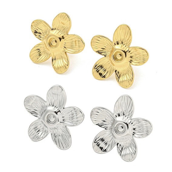 304 фурнитура из нержавеющей стали для серег, цветок, ионное покрытие (ip)