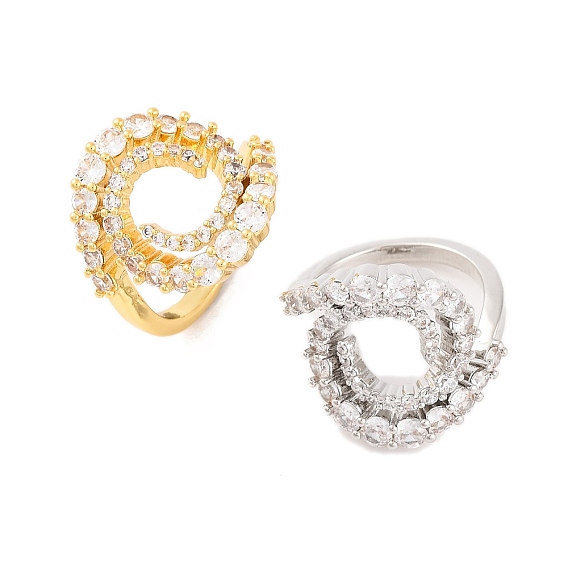 Кольца из латуни с микропаве, прозрачные кубические циркония, для женщин, без свинца и без кадмия