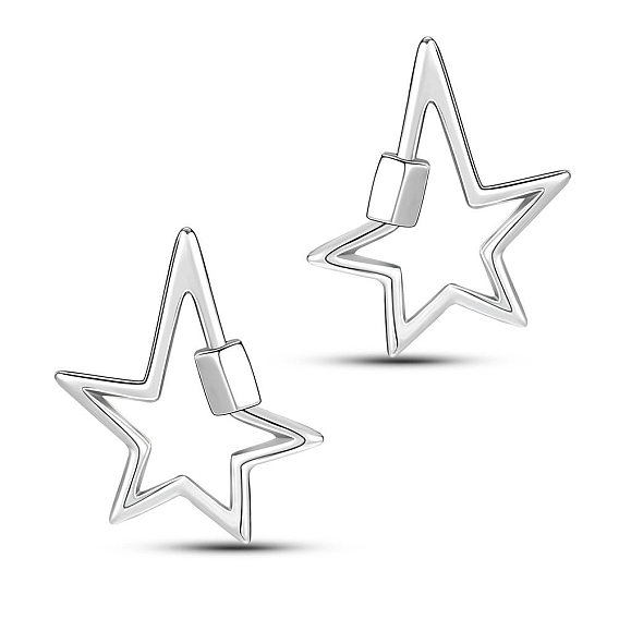 Серьги-гвоздики shegrace 925 из стерлингового серебра, звезда