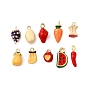Подвески из эмали и сплава, фрукты и овощи очарование, золотые