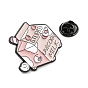 Pink Series Food Theme Enamel Pins, Black Alloy Brooches for Women