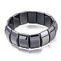 Synthetic Non-magnetic Hematite Beads Stretch Bracelets, Rectangle