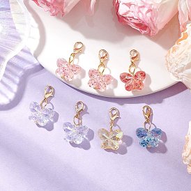 Подвесные украшения из прозрачного акрила в виде бабочки, Сплав с застежками когтя омара