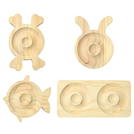 4шт 4 стили деревянные подносы для демонстрации браслетов, подносы для украшений, например, браслетов, разнообразные