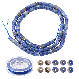 1 нити натуральных содалитовых бусин нити, диск, Heishi бусы, 1 свернуть прочную эластичную эластичную нить